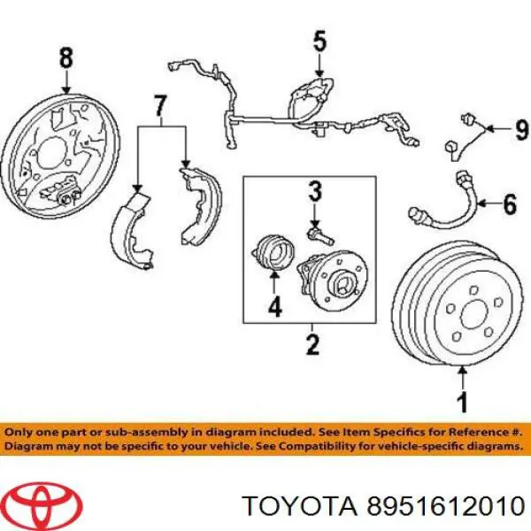 Fio traseiro direito de sensor ABS para Toyota Corolla (E12)