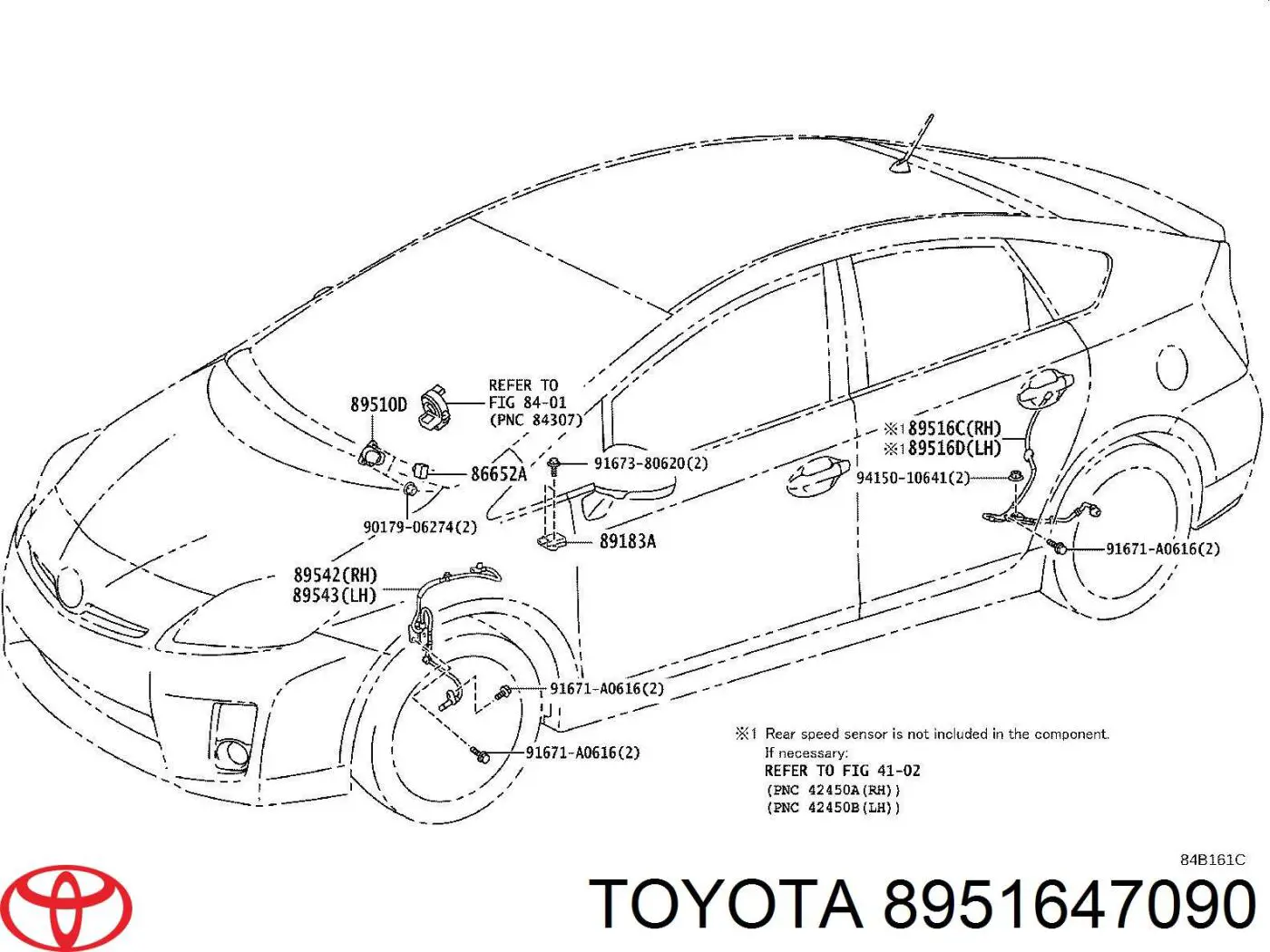 8951647090 Toyota провод датчика абс задний правый