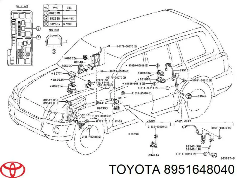 Датчик АБС (ABS) задний, левый Toyota 8951648040 цена, от 34.59 USD
