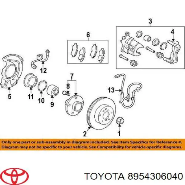 8954306120 Toyota Сенсор АБС