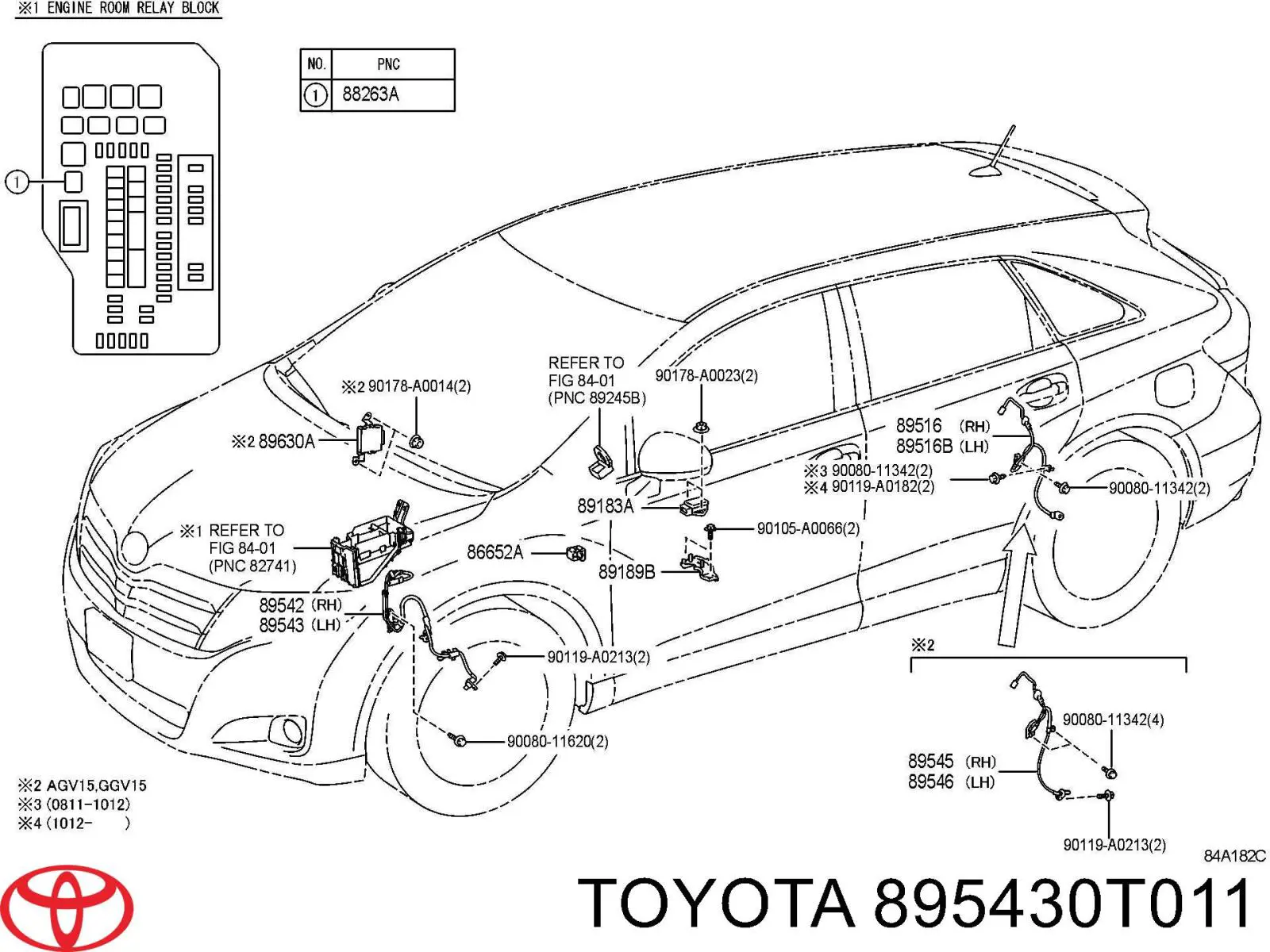Sensor ABS dianteiro esquerdo para Toyota Venza (AGV1, GGV1)