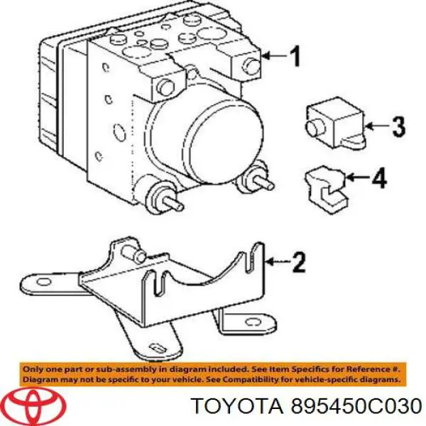 Датчик АБС задний правый 895450C030 Toyota