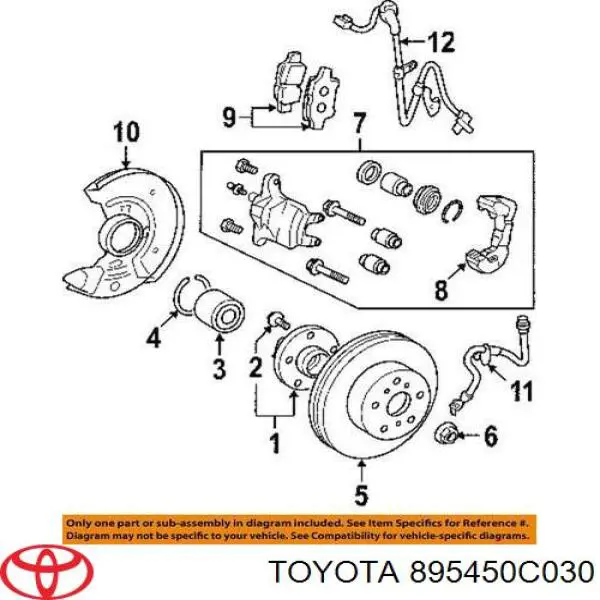 Датчик АБС (ABS) задний правый Toyota 895450C030 цена, от 59.49 USD