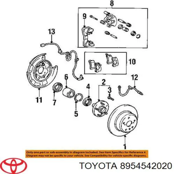 Датчик АБС задний правый 8954542020 Toyota