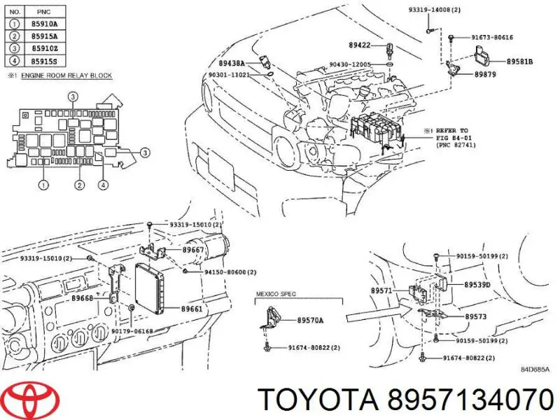 Módulo de direção (Centralina eletrônica) da bomba de combustível para Toyota Fj Cruiser 