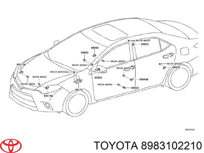 8983102210 Toyota Датчик AIRBAG передний