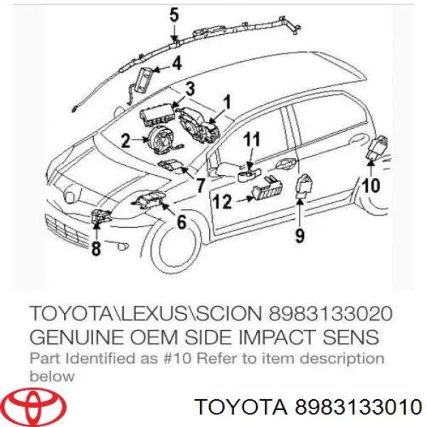 Датчик Эйрбэг передний Toyota 8983133010 цена, от 9.45 USD