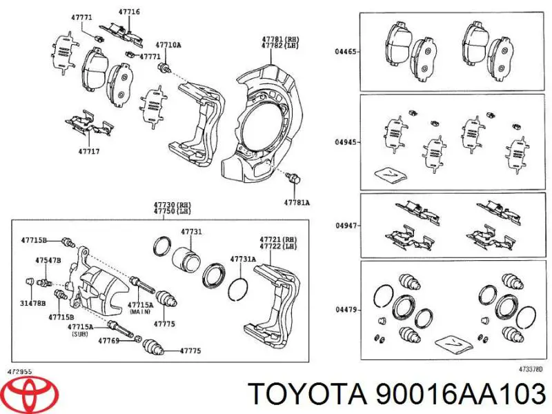  90016AA103 Toyota