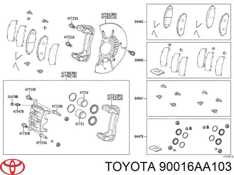  Toyota 90016AA103 цена, от 2.58 USD
