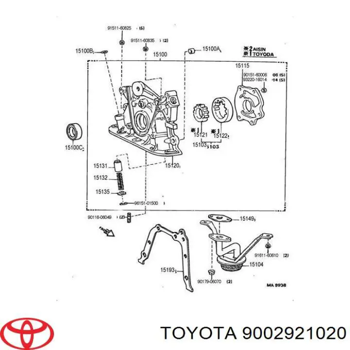9002921020 Toyota bucim de bomba de óleo da caixa automática de mudança