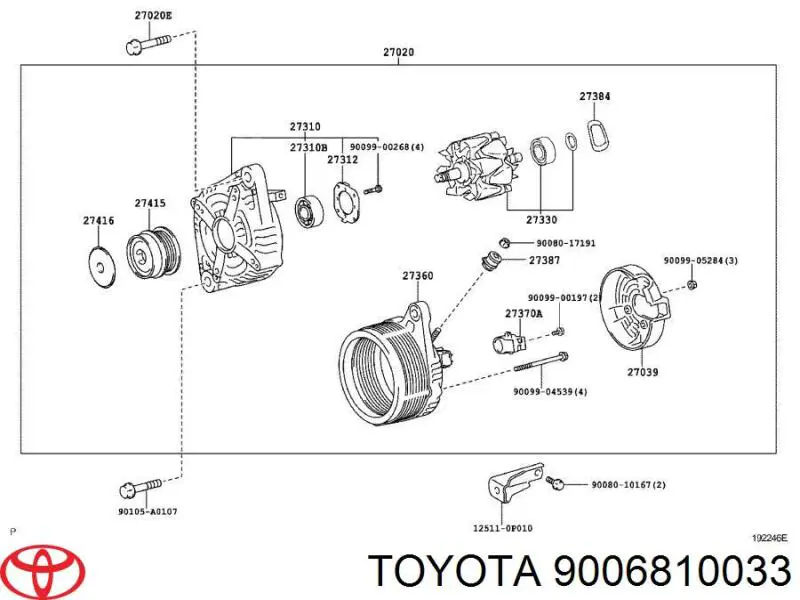 Подшипник генератора 9006810033 Toyota