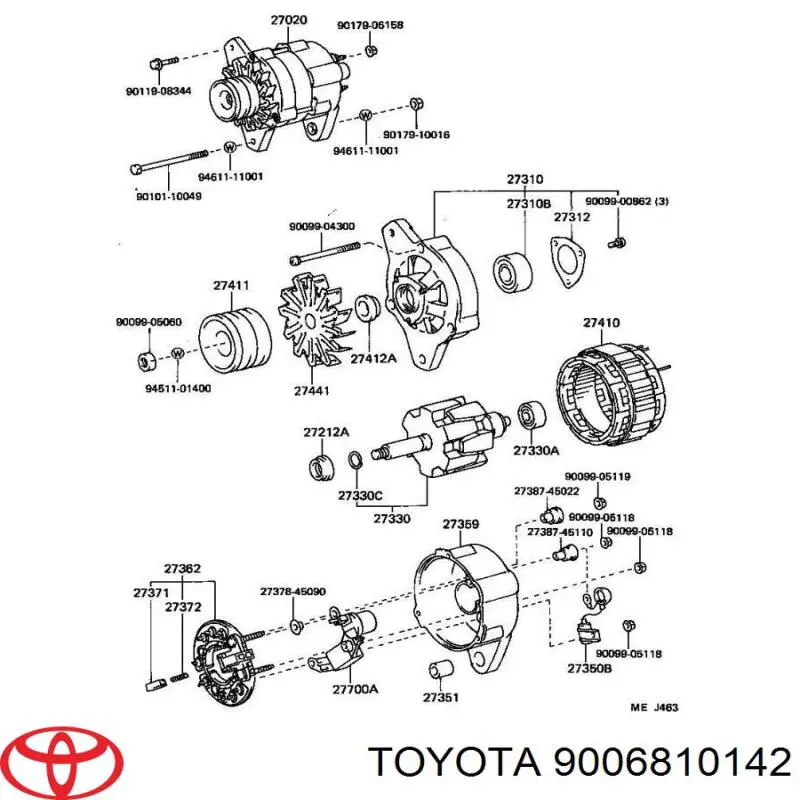 9006810142 Toyota подшипник генератора