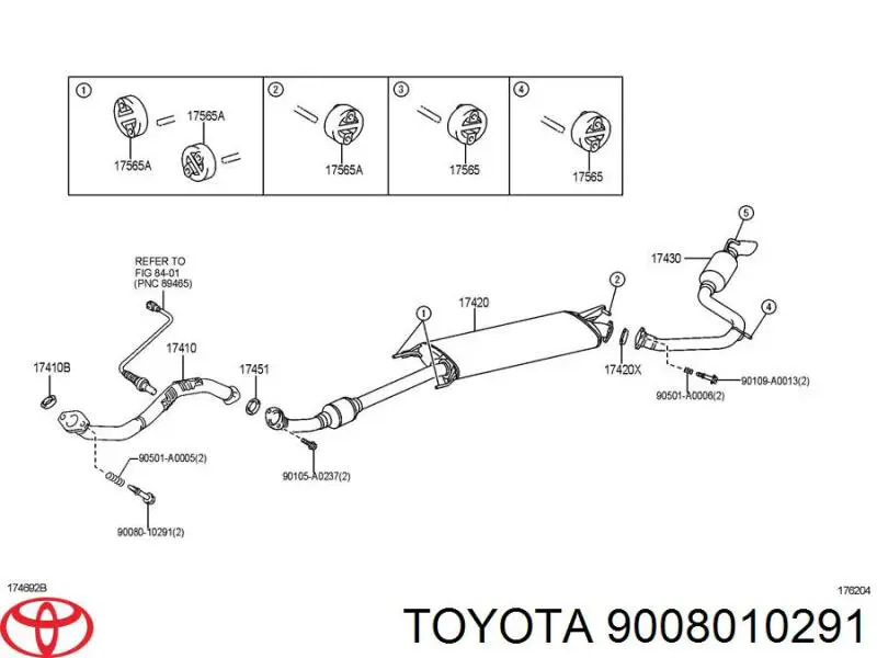 9008010291 Toyota болт выхлопной системы (глушителя)