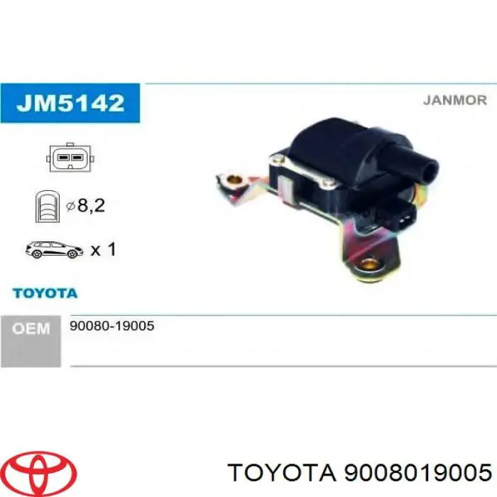 Bobina de encendido 9008019005 Toyota