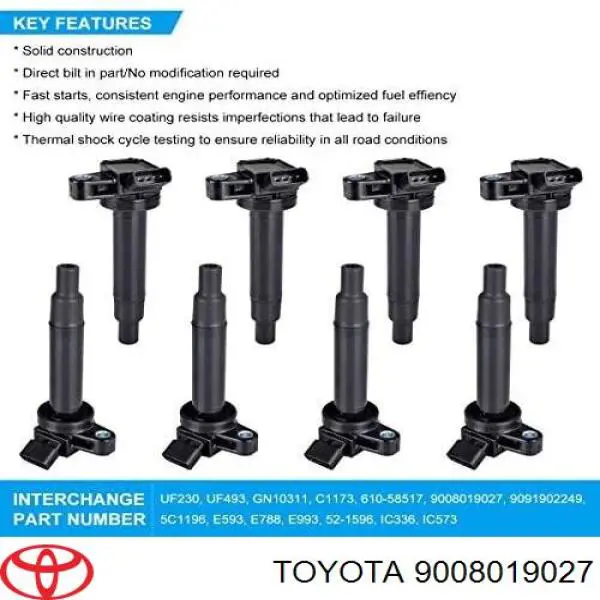 Катушка зажигания 9008019027 Toyota