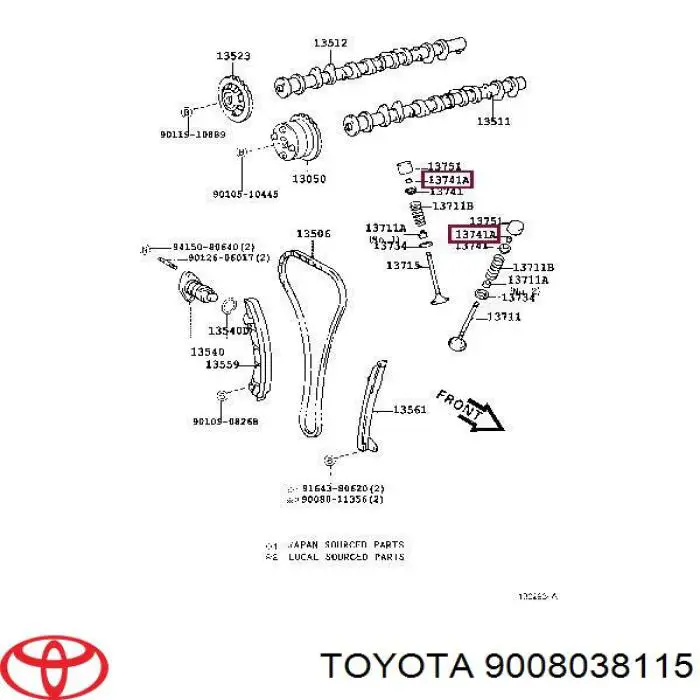 Сухарь клапана на Toyota Avensis T27