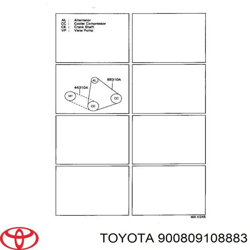 Купить 900809108883 Toyota Ремень генератора