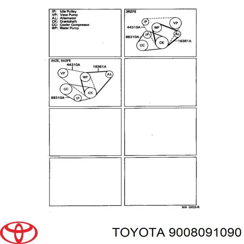 Ремень агрегатов приводной Toyota 9008091090