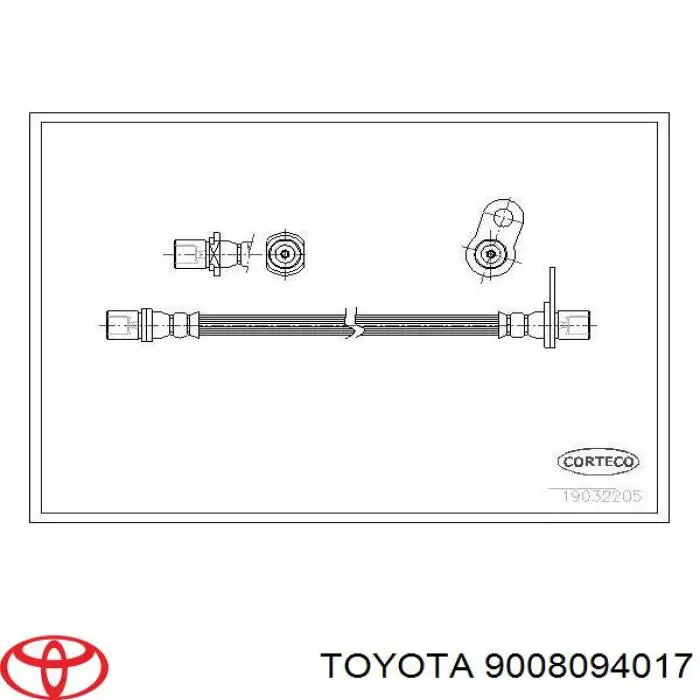Купить 9008094017 Toyota Шланг тормозной задний левый