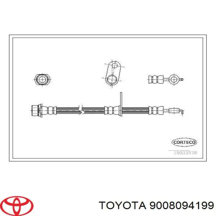 Шланг тормозной задний правый Toyota 9008094199