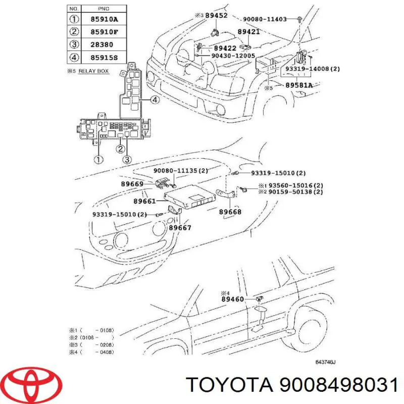 9008498031 Toyota реле противотуманной фары