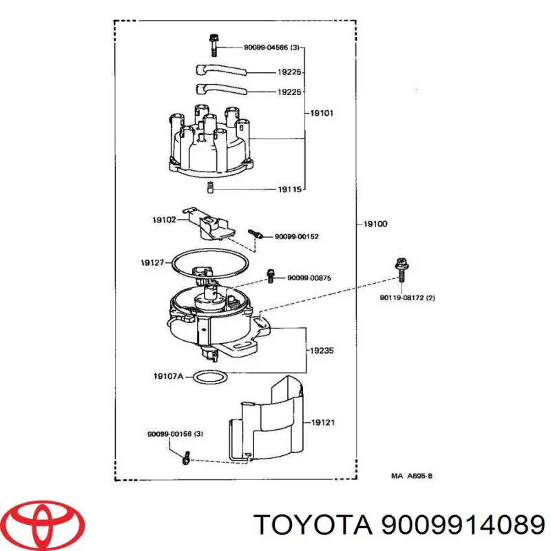 9009914089 Toyota vedante anular de distribuidor