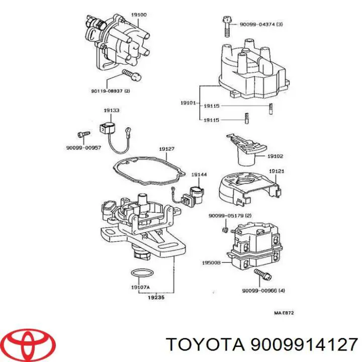 Кольцо уплотнительное трамблера Toyota 9009914127