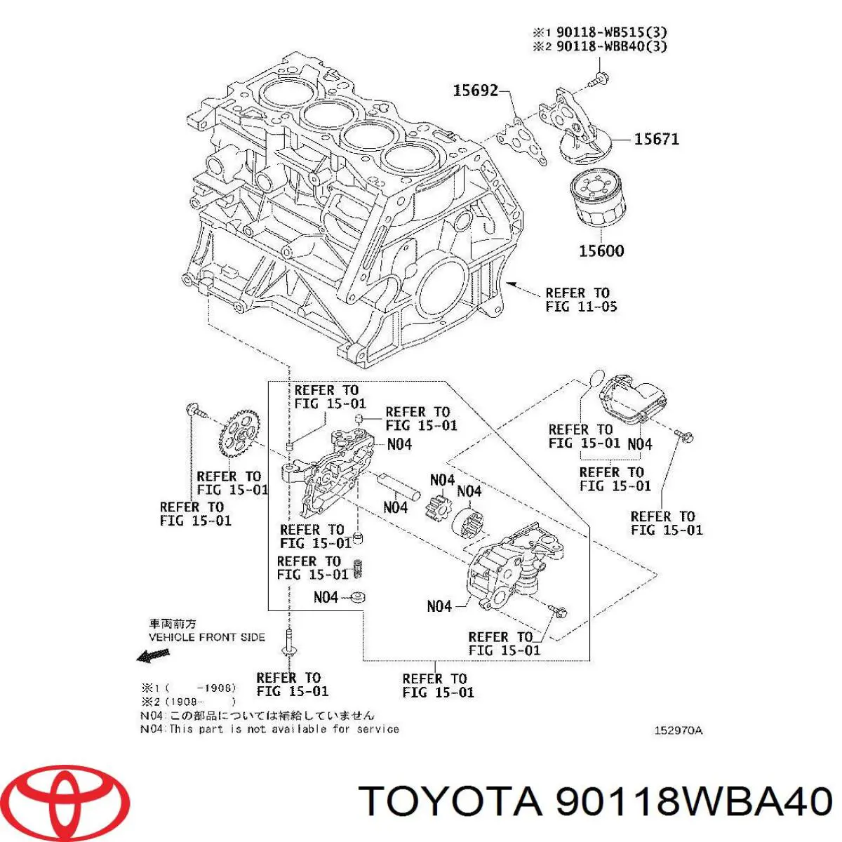  90118WBA40 Toyota