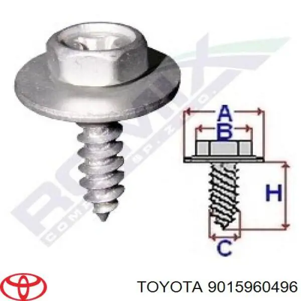 Пистон (клип) крепления подкрылка переднего крыла 9015960496 Toyota