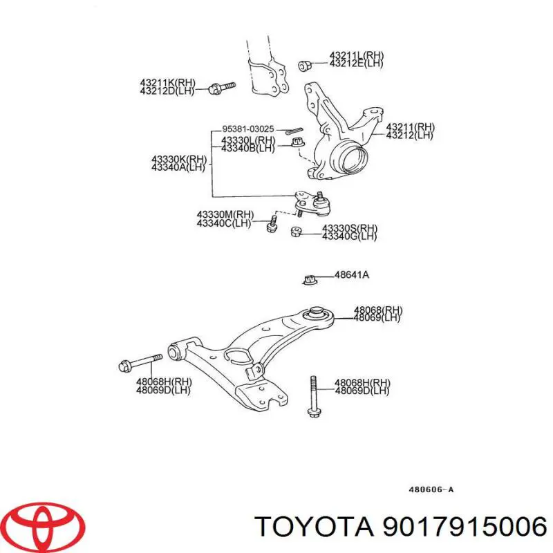 Гайка крепления амортизатора Toyota 9017915006 цена, от 1.01 USD