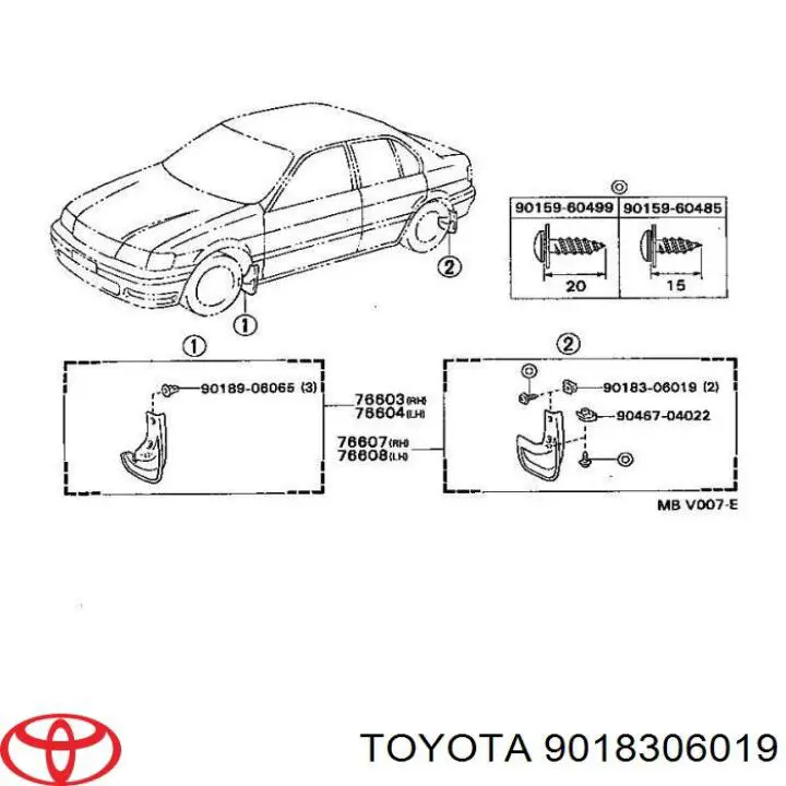 Купить 9018306019 Toyota Клипса крепления брызговика
