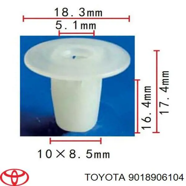 Купить 9018906104 Toyota Пистон крепления подкрылок
