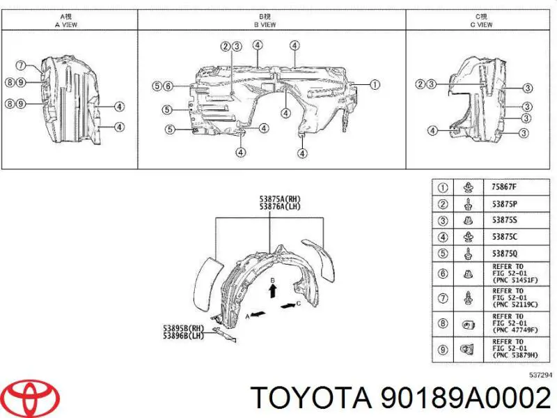  Toyota 90189A0002 цена, от 0.35 USD