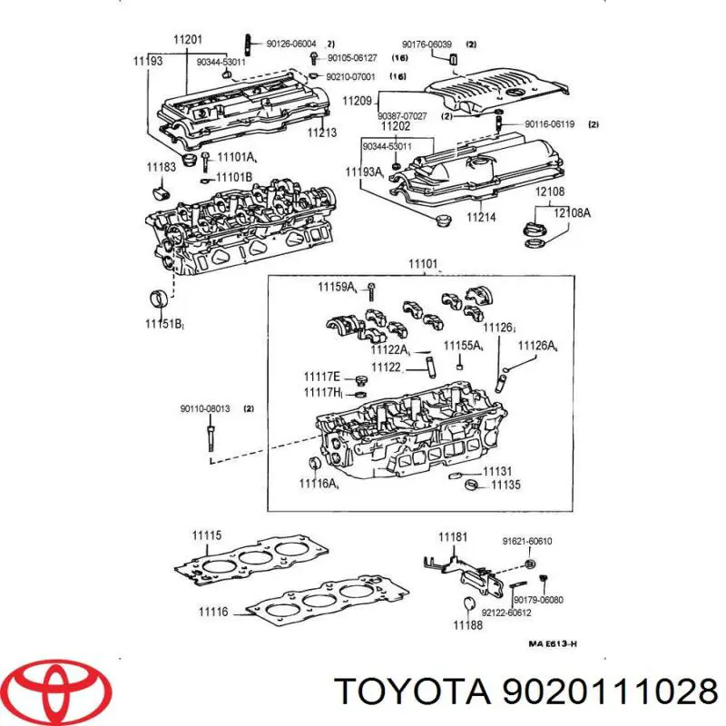 9020111028 Toyota шайба болта головки блока (гбц)