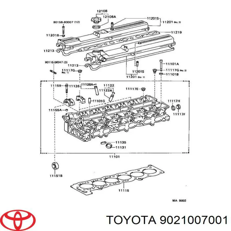 Arruela de parafuso da tampa de válvulas para Toyota Hiace (H1, H2)