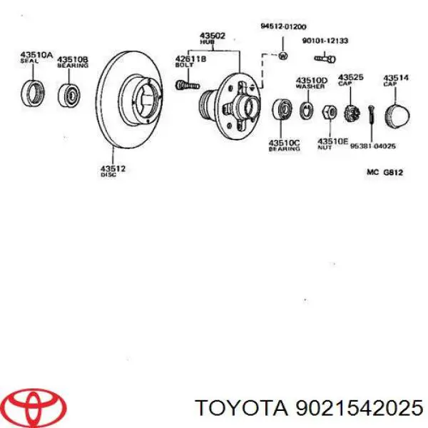 Кільце стопорне підшипника передньої маточини 9021542025 Toyota/Lexus