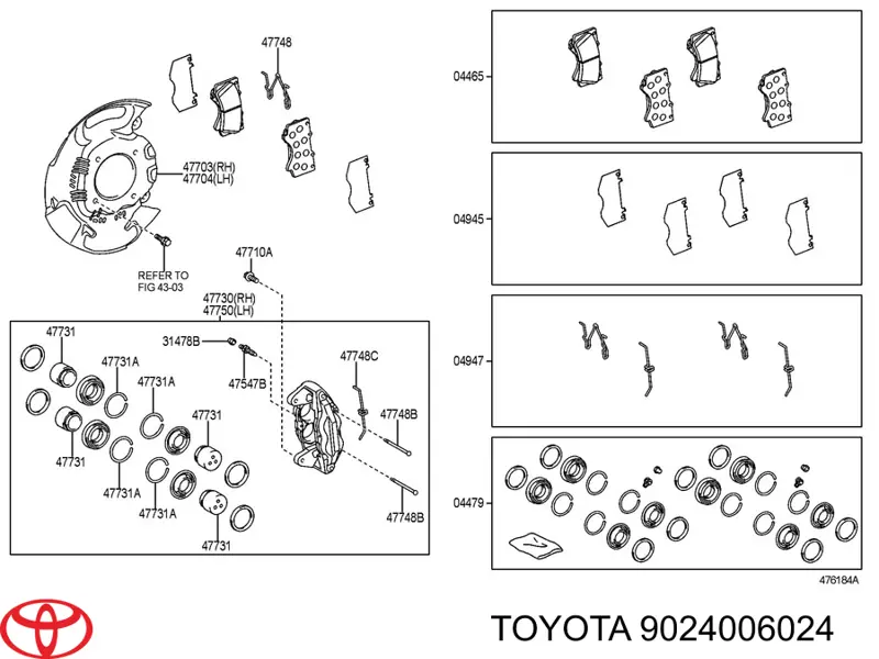 Guia de suporte dianteiro para Toyota Sequoia 