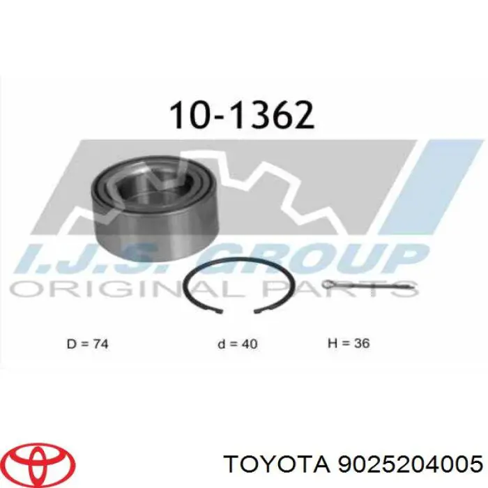 Подшипник задней ступицы 9025204005 Toyota