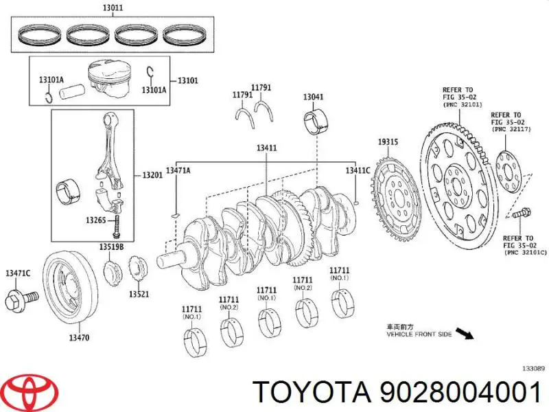 Шпонка коленвала Toyota 9028004001 цена, от 0.77 USD