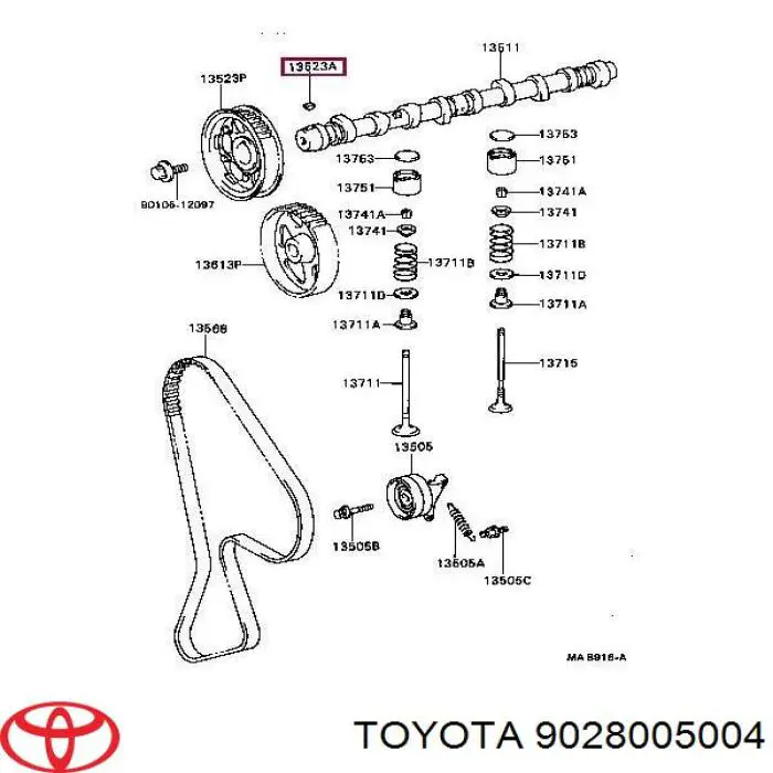 Шпонка шестерни распредвала на Toyota Avensis T25