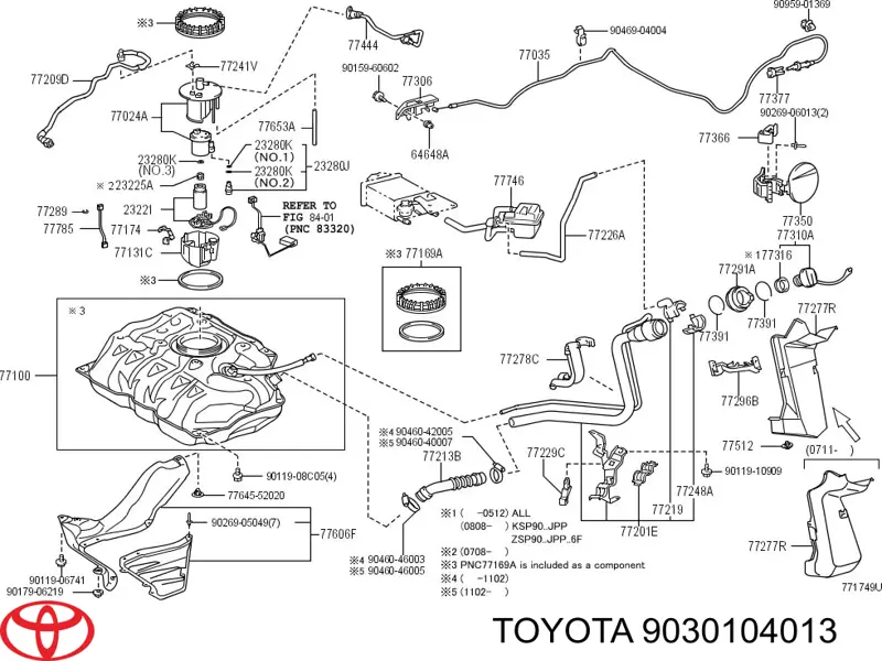 9030104013 Toyota vedante de regulador de pressão da cremalheira de combustível