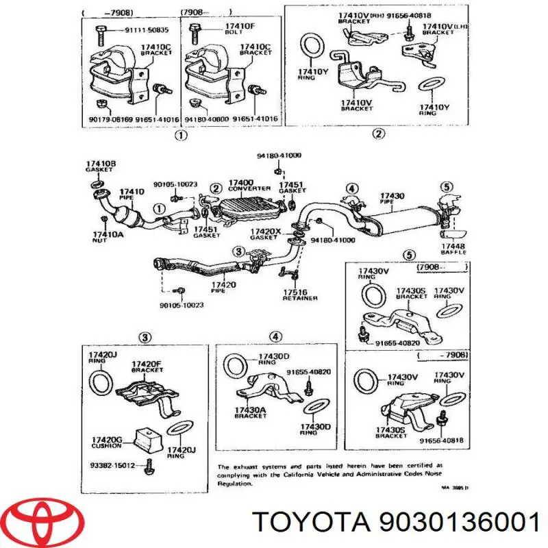 Подушка крепления глушителя Toyota 9030136001 цена, от 0.80 USD