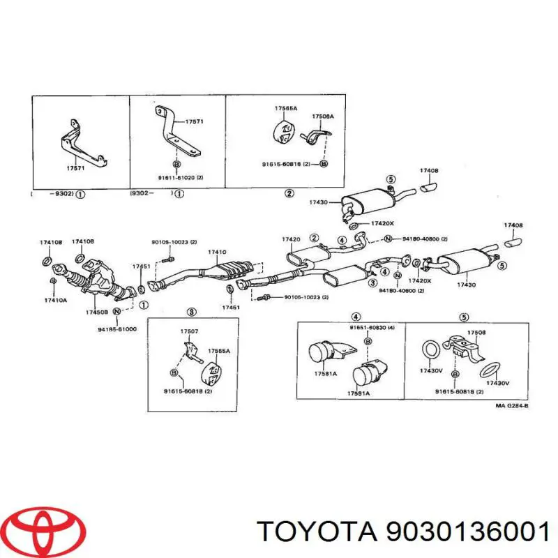 Купить 9030136001 Toyota Подвесные подушки глушителя