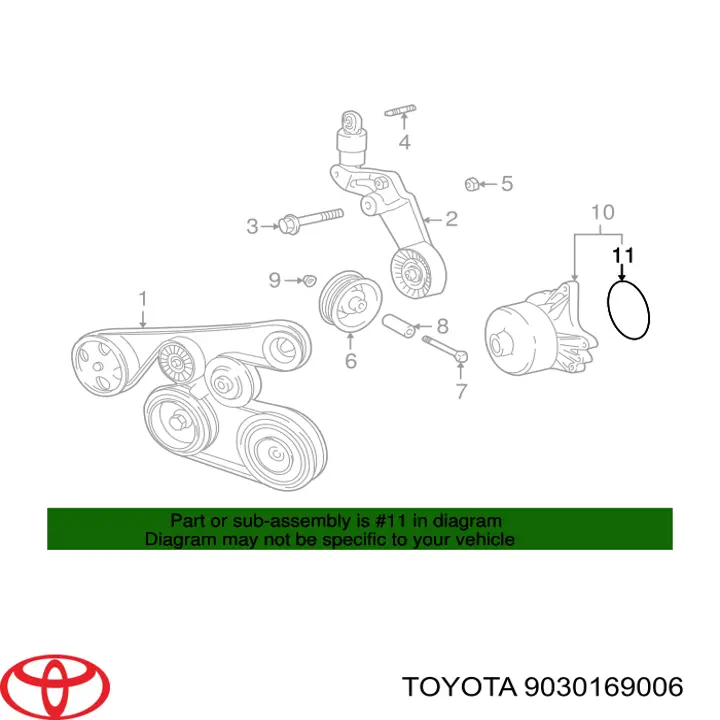 Junta, bomba de agua 9030169006 Toyota