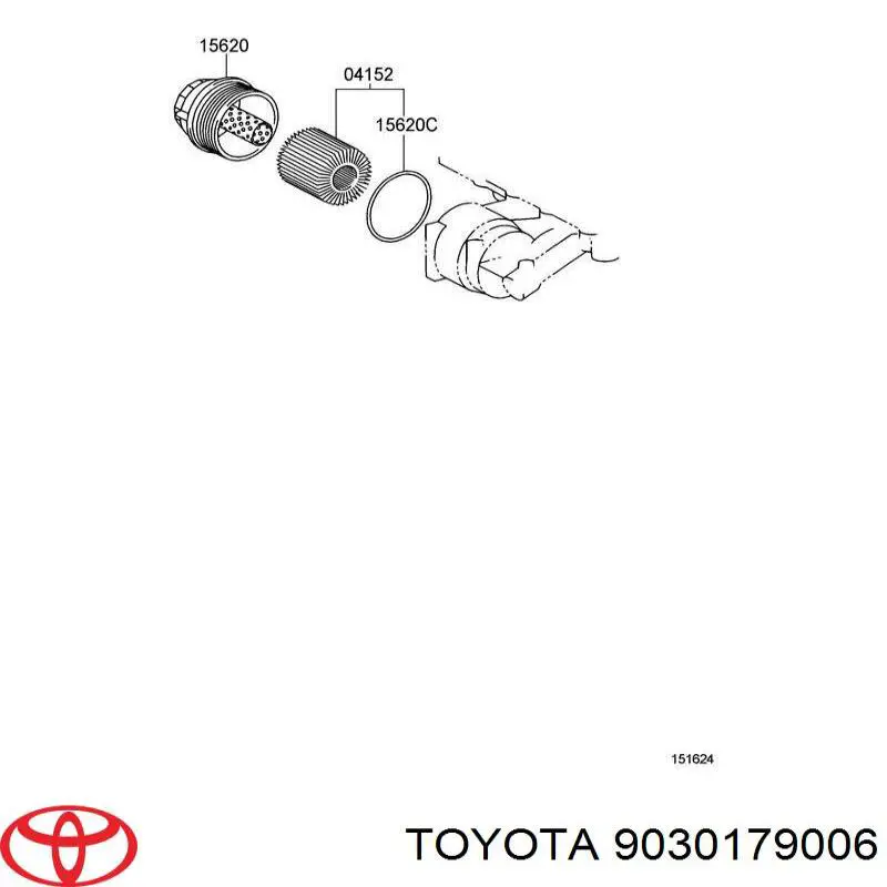 9030179006 Toyota Кольцо крышки масляного фильтра внутреннее