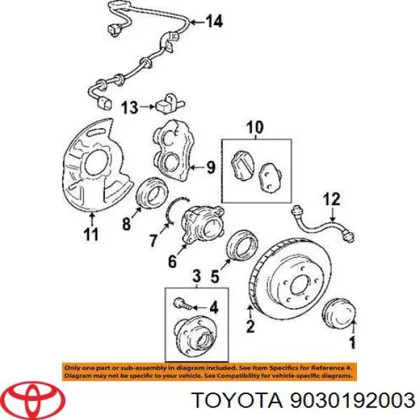 Кольцо ступицы Toyota 9030192003