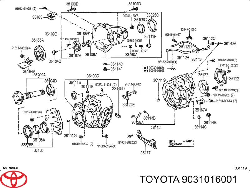Bucim de redutor do eixo dianteiro para Toyota Land Cruiser (J10)