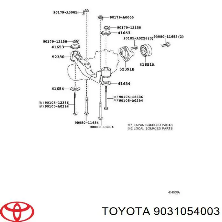 9031054003 Toyota bucim da haste de redutor do eixo traseiro