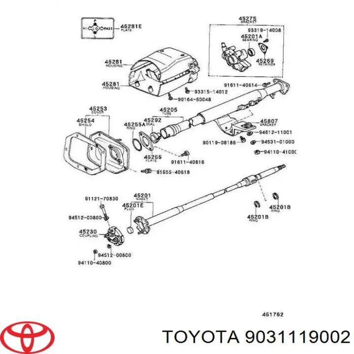 Cremallera De Direccion / Sello De Aceite Del Engranaje (Ver Tamaños) 9031119002 Toyota/Lexus