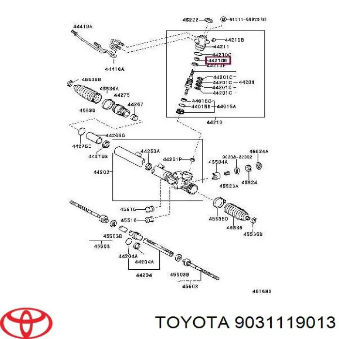 9031119013 Toyota сальник рулевой рейки/механизма (см. типоразмеры)